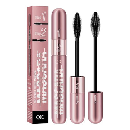 Mascara Brush Set with Long Lasting Mascara Pencil, Pink, black
