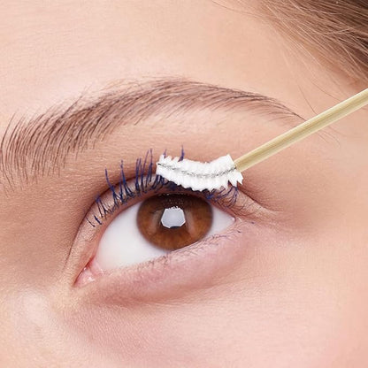 Tbestmax 300 Disposable Mascara Wands Eyelash Brush Spoolies for Eye Lash Extension Eyebrow Bamboo Stick White