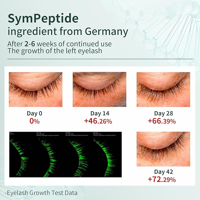 Rapid Eyelash Growth Serum, BREYLEE Lash Serum for Eyelash Growth, Eyebrow Growth Serum, Boosting Thickness, Stronger, Healthier Lashes & Brows, Vegan & Cruelty-Free, Hypoallergenic, Dual Brushes