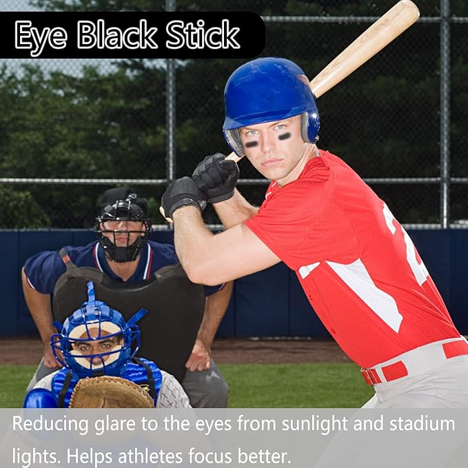 Eye Stick (Black) for Sports, Easy to Color Black Face Makeup Body Paint Eye Stick Football/Baseball/Softball/Lacrosse Cosplay Makeup Accessories (1 Pcs)