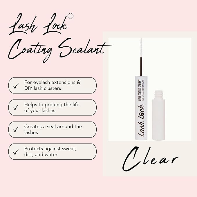 GladGirl Lash Lock Clear Coating Sealant for Eyelash Extensions - Ultimate Aftercare - Long-Lasting, Waterproof, Enhances Shine, Protects & Extends Lash Life, 4ml