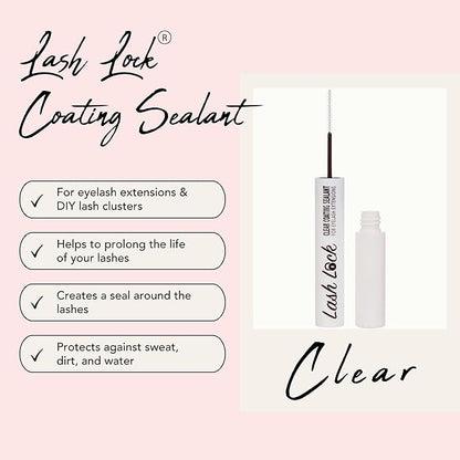 GladGirl Lash Lock Clear Coating Sealant for Eyelash Extensions - Ultimate Aftercare - Long-Lasting, Waterproof, Enhances Shine, Protects & Extends Lash Life, 4ml