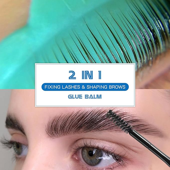PERMANIA Lash Lift Glue, Eyelash Lifting Adhesives Strong Hold and Perfectly Shaped Eyebrows for Brow Lamination Kit, Lash Lift Balm Bright Colors & Fruity Flavours Fast Drying & Waterproof (Blue)