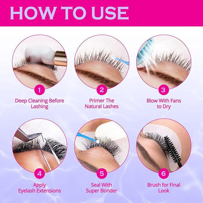 Lash Primer for Eyelash Extensions15ML Eyelash Primer Increase Lash Adhesive Bonding Power Pretreatment for Semi Permanent Lash Extension Ideal for Extend Lash Glue Retention Time(LAVENDER)