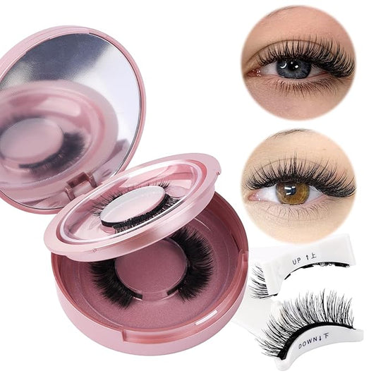 Magnetic Eyelashes, 2 Pairs 2 Style Reusable Magnetic Lashes without Eyeliner, No Glue Needed Natural False Eyelashes Durable Wispy lashes with Applicator By FADVAN (KS1+KS2)