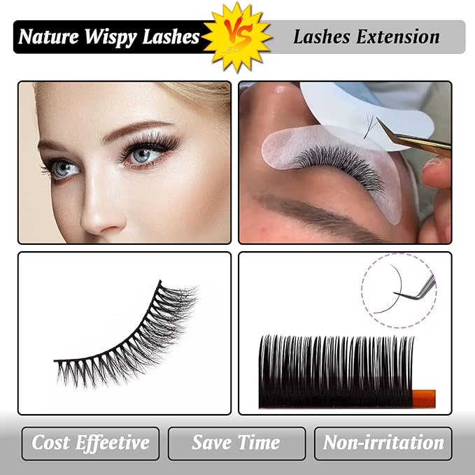 Cat Eye Natural Lashes Wispy False Eyelashes Short Fluffy Fake Lashes - 7 Pairs, ZG52
