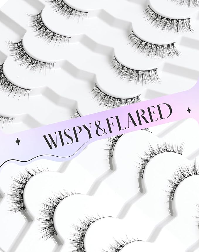 Natural Lashes Natural Eyelashes Short Eyelashes Natural Look False Eyelashes Wispy Eye Lashes 10mm Small Lashes Fake Lashes K50