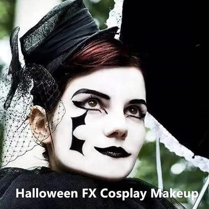 Go Ho Water-Based Clown White Face Paint Stick, Cream to Powder Face Painting, Easy-to-use Body Paint for Halloween SFX Zombie Skeleton Vampire Clown Cosplay Costume Makeup, 0.63oz