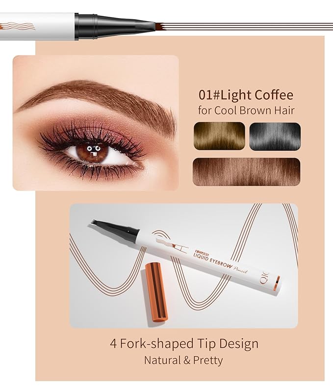 2024 New Magic Eyebrow Pencil, 3D Waterproof Microblading Contouring Pen, Long-Lasting Stay (Light Brown)