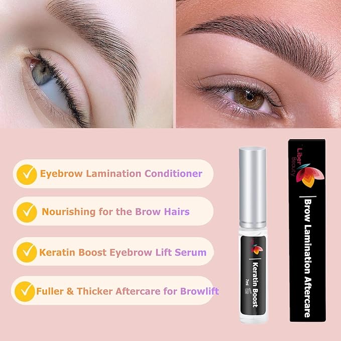 NC Lash Lift Care, Brow Lamination Aftercare Eyelash Perm Nutrition, Treat Burning Eyebrow Save Messy Lash, 8 weeks Keratin Botox Care For and Perm/Lift(7ml) (Clear-lash&brow care)