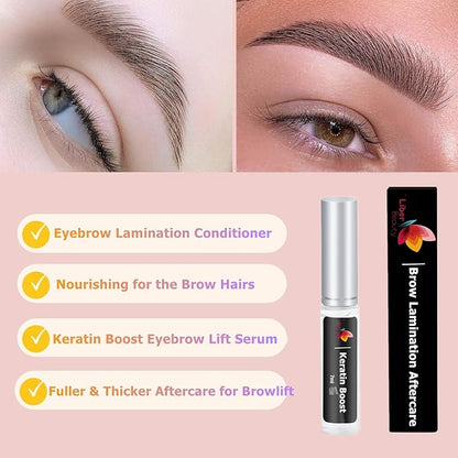 NC Lash Lift Care, Brow Lamination Aftercare Eyelash Perm Nutrition, Treat Burning Eyebrow Save Messy Lash, 8 weeks Keratin Botox Care For and Perm/Lift(7ml) (Clear-lash&brow care)