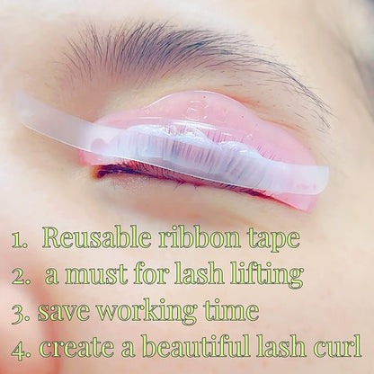 Silicone Ribbon Lash Lift Ribbons Reusable Eyelash Perm Stripe Cover Lami-Lamination eyelash Lifting Compensator 12 pairs Tapes Set Eyelashes On the Lash Perm Shield Rod firmly Neon Colors