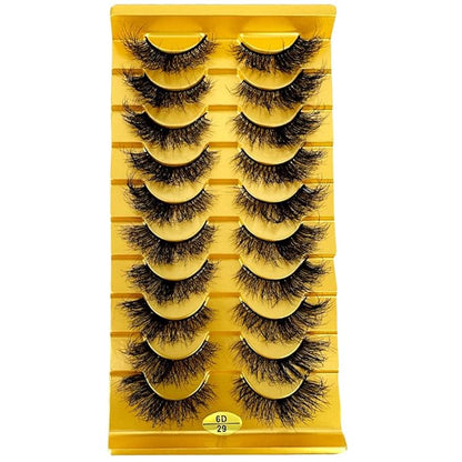 HBZGTLAD Soft Mink Eyelashes 3D Curl Winged End Eye Elongated Fake Lashes Thick Handmade Natural False Eyelash Messy Cross Lash Wholesale (6D29)