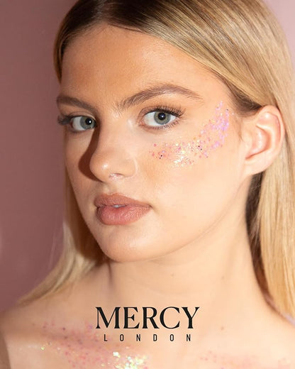 MERCY LONDON Glitter Glitz Unicorn Gel - 50ml Chunky Glitter Gel for Hair, Eye and Body
