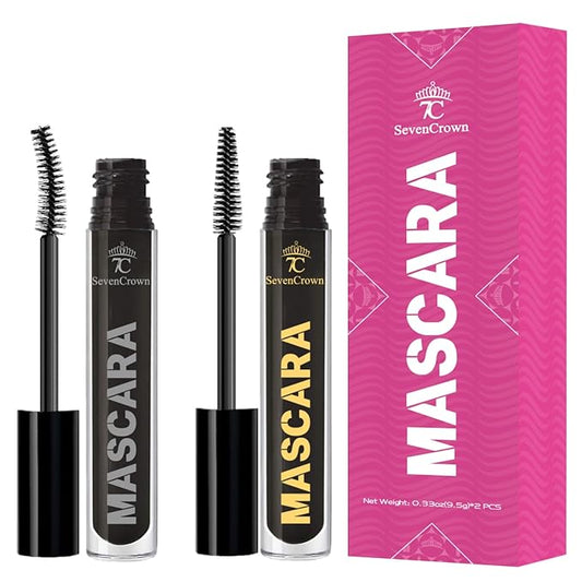 Mascara Black Waterproof Set |Curl & Volume Vegan & Cruelty-Free False Lash Effect | Holiday Gift for Beauty Lovers
