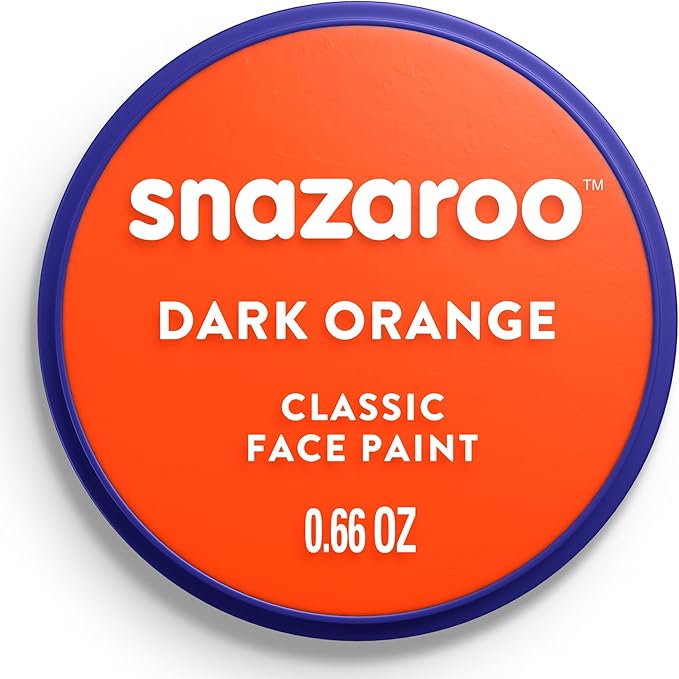 Snazaroo Classic Face and Body Paint, 18.8g (0.66-oz) Pot, Dark orange