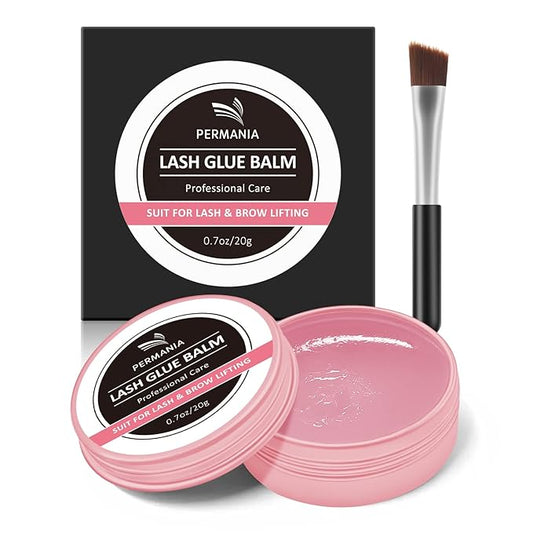 PERMANIA Lash Lift Glue Adhesive, Eyelash Lifting Balm Glue，0.71oz/20g Strong Viscosity and Water Solubility for Eyelash Perm Kit (Rose)
