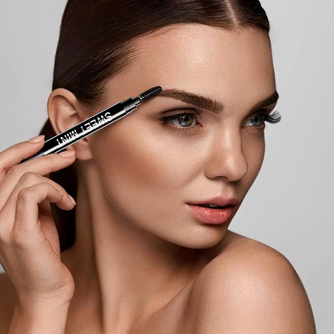 Microblading Eyebrow Pencil for Women,0.1mm Ultra-Fine Mechanical Pencil,Makeup Brow Definer Waterproof,Draws Tiny Brow Hairs and Fills in Sparse Areas and Gaps (Light Brown)