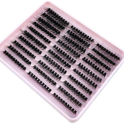 HBZGTLAD Fluffy Cluster Lashes 40D60D80D100D120D Natural Thick Eyelash Clusters D Curl Individual Lashes DIY Eyelashes Extension (300pcs 60P80P100P)
