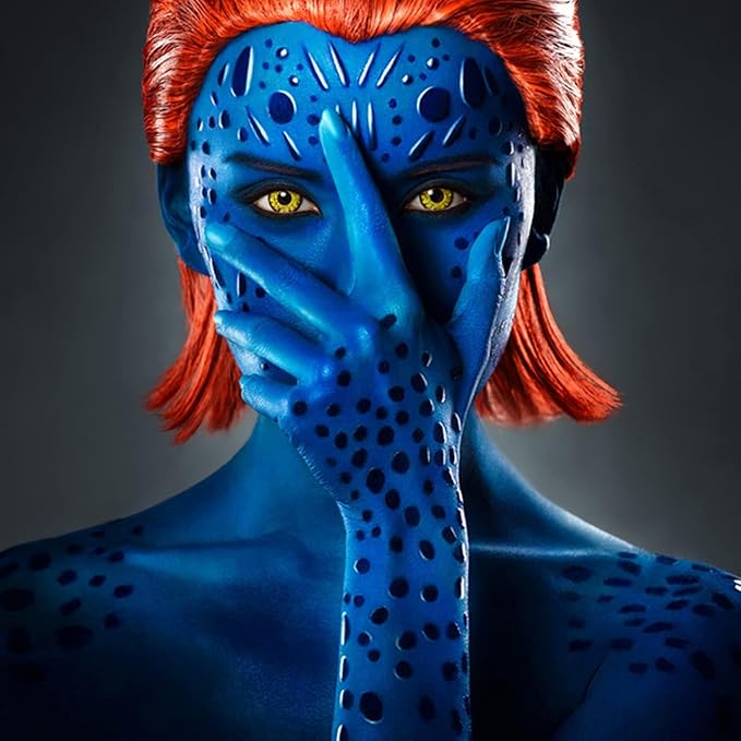 MEICOLY Cream Royal Blue Face Body Paint,2.1Oz Smudge-Proof Navy Blue Face Paint,Water Based Washable Full Body Paint for Adults and Kids,Dark Blue Halloween SFX Avatar Smurf Mystique Special Effects