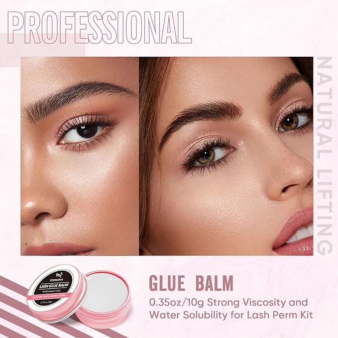 PERMANIA 2023 Lash Lift Balm, Water Soluble Silicone Adhesive, Strong Viscosity, Easy to Use, 2 in 1, Premium Formula, Large Capacity, White Peach