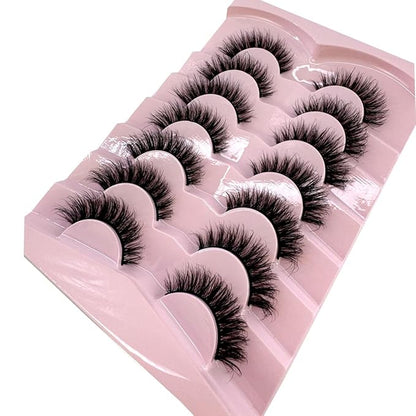 HBZGTLAD New 7 Pairs False Eyelashes Wispy Lashes Natural Look Fake Eyelashes Cat Eye Lashes Faux Mink Fluffy Strip False Lashes Pack (G98)