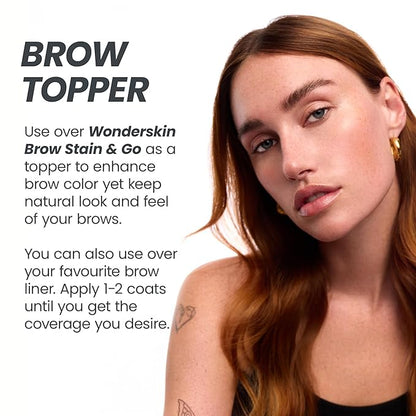 Wonderskin Brow/Do Eyebrow Gel Topper - Skinrageous All-Day Eyebrow Tint Mascara, Long-Lasting, Waterproof & Transfer-Proof Brow Gel Topper (Dark Brunette)