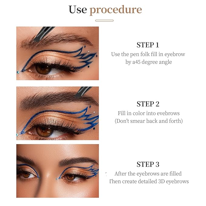 Eyebrow Pencil,Waterproof Microblade Eyebrow Pen,Liquid Waterproof Eyebrow Pencil,Smudge-Proof Brow Pencil Long-Lasting, Natural Looking Eye Makeup Eyebrow Pen(04# Natural Black)