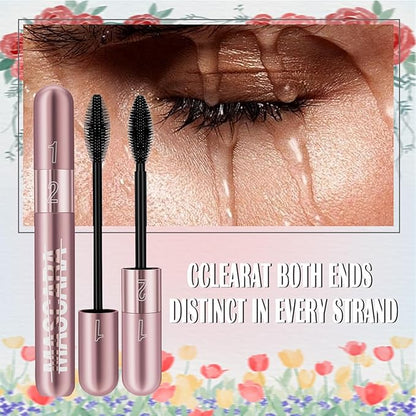 Liquid Mascara with Dual-Wand for Lengthening, Volumizing and Smudge-Free Lashes, Long-Lasting and Waterproof Formula ink