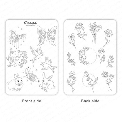 2 Pcs Tiny Tattoo Practice Skins, Small Deluxe Mini Silicone Finger Semi Permanent Tattoo Latex Pad for Training (Tiny #2 - White Pad -2PCS)