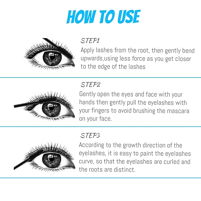 Mascara for Older Women 60 Plus, Mascara for Seniors with Thinning Lashes, Hypoallergenic Sensitive Eyes, Black Volume and Length, Waterproof Smudge Proof (2pc)