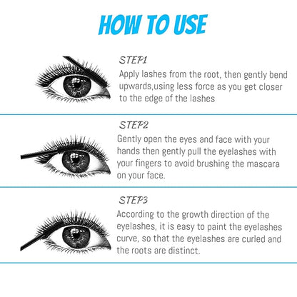 Mascara for Older Women 60 Plus, Mascara for Seniors with Thinning Lashes, Hypoallergenic Sensitive Eyes, Black Volume and Length, Waterproof Smudge Proof (2pc)