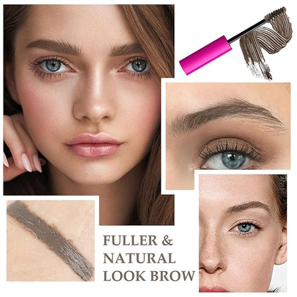 Waterproof Tinted Brow Gel Kit-Brown Tint Thickening Eyebrow Mascara Gel & Clear Setting Brow Glue, Brow Lift Fast Sculpt, Extreme Hold Eyebrow Gel Long Lasting Eye Makeup for Women