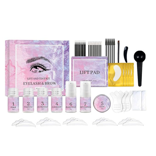 Lash Lift Kit & Brow Lamination Kit, Eyebrow Lamination Kit with Black, Professional Eyelash Lifting Kit, Eyelash Perm Kit with All Tools, Lasts for 8 Weeks, for Salon & Home