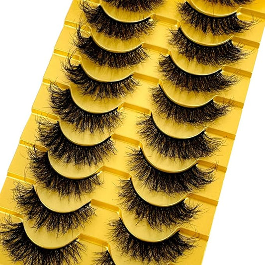 HBZGTLAD Soft Mink Eyelashes 3D Curl Winged End Eye Elongated Fake Lashes Thick Handmade Natural False Eyelash Messy Cross Lash Wholesale (6D23)