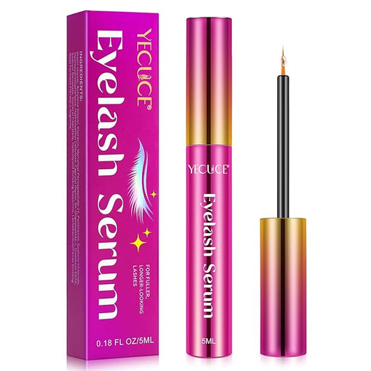 Lash Serum, 5ml Eyelash Growth Serum with Advanced Formula for Eyelashes and Eyebrows Growth Longer, Fuller, Thicker, Vegan & Cruelty-Free