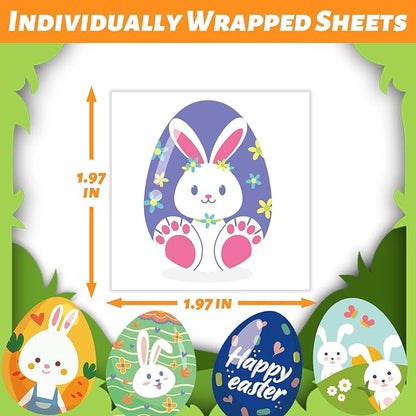winthrop 240 Pcs Bulk Easter Temporary Tattoos for Kids, Waterproof Safety Individually Wrapped Tattoos Stickers, Best Choice for Easter Basket Stuffers, 60 Different Designs Bunny Egg Chicken