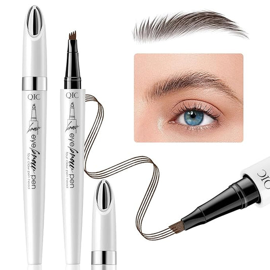 Eyebrow Pen Waterproof Eyebrow Pencil Natural Simulation Eyebrow Pencil for women's professional makeup with 4 Fork Tip for Natural-Looking Hair-Like Defined Brows, Last All-Day (Dark Brown)