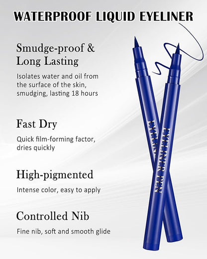 Purple Waterproof Mascara & Eyeliner, 5D Silk Fiber Lash Extension Colored Tube Mascara Volume and Length,Long-Lasting Smudge-Proof Volumizing Colorful Máscara & Liquid Eyeliner Pen Set for Women
