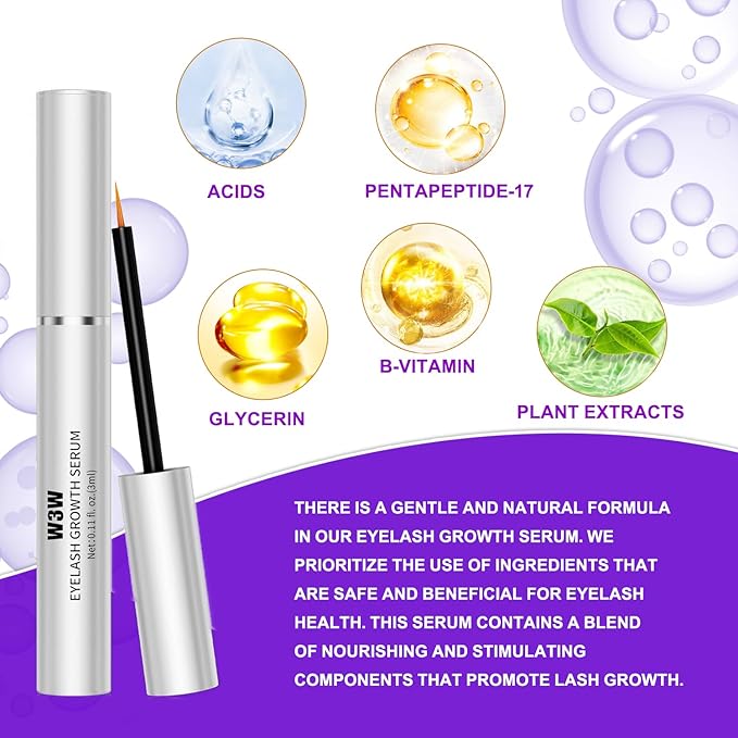 Lash Serum,Eyelash Serum,Eyelash Growth Serum - Rapid Eyelash Growth Serum for tronger, Healthier Lashes & Brows, Vegan & Cruelty-Free (1 PCS)