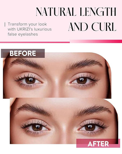 Natural Lashes Short Lashes Natural Eyelashes Natural Look False Eyelashes Wispy Lashes for Samll Eyes Fake Eyelashes 10 Pairs 10mm Bluebell