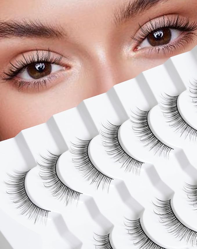 Natural Lashes Short Lashes Short Eyelashes Natural Look Small Lashes Wispy False Eyelashes Natural Fake Eyelashes for Small Eyes 9mm K15