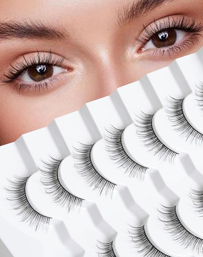 Natural Lashes Short Lashes Short Eyelashes Natural Look Small Lashes Wispy False Eyelashes Natural Fake Eyelashes for Small Eyes 9mm K15