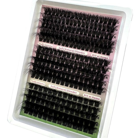 HBZGTLAD Fluffy Cluster Lashes 40D60D80D100D120D Natural Thick Eyelash Clusters D Curl Individual Lashes DIY Eyelashes Extension (fenlv 100120160D)