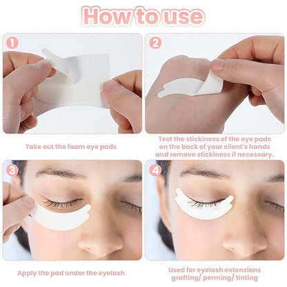 100 Pairs Eyelash Under Eye Pads for Lash Extensions Lint Free Eyelash Tech Supplies Sticky Eye Lash Lift Patches No Tape Needed Fit Most Eye Shape Must Haves Beauty Tool for Eyelash Women