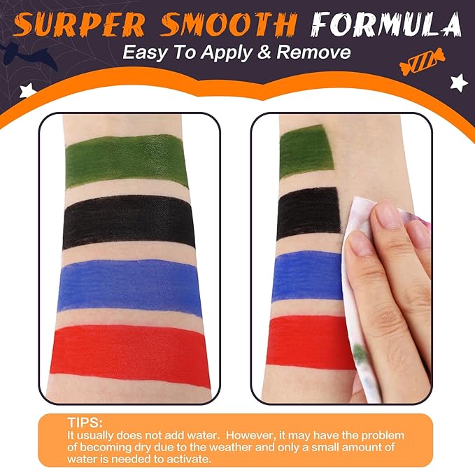 BOBISUKA Blue Face Body Paint Stick Dark Blue Eye Black Sticks for Sports Water Based Face Painting Kit Quick Drying Foundation Makeup for Halloween Avatar Mystique Smurf Cosplay SFX Costume Party