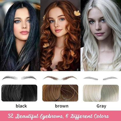 8 Sheets Eyebrows Tattoo Waterproof, 72 Pairs Eyebrow Tattoo Stickers Temporary Eyebrow Tattoos for Women & Girl, Fake Eyebrows Peel Off False 4D Hair-like Instant Transfer Brows