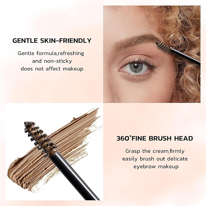 Waterproof Tinted Brow Gel-Long Lasting Smudgeproof Liquid Eyebrow Makeup, Brow Tint for Women Create Fuller & Defined Brows (Deep brown),Eye Brow Filler,Volumizing Enhance Brow Mascara