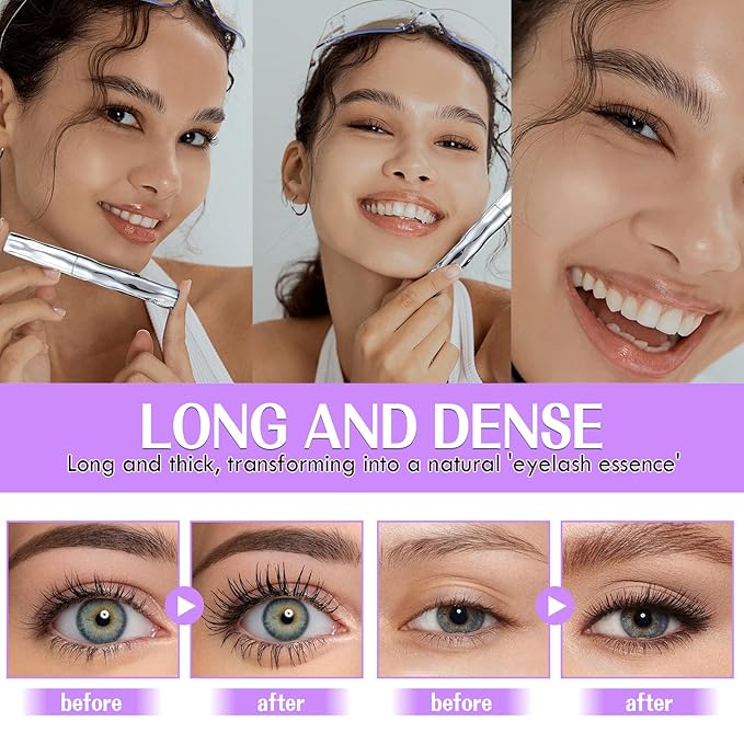 Steel Pipe Eyelash Primer,Tube Eyelash Primer Waterproof Long Curling Mascara Steel Tube Mascara Primer Natural Non-Smudged Threaded Long-Lasting Curling Mascara (1PCS, 1.69Fl Oz)