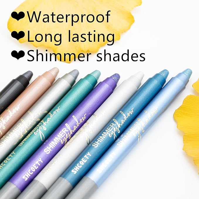Rose Gold Eyeshadow Stick Makeup, Highlighter Cream Brightener Eye Shadow Pencil, Waterpoof Long Lasting Shimmer Eyeliner, Glitter Primer Palette Crayon